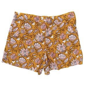 Janie and Jack Girls Floral Canvas Shorts Size 12 Floral Yellow Preppy Garden